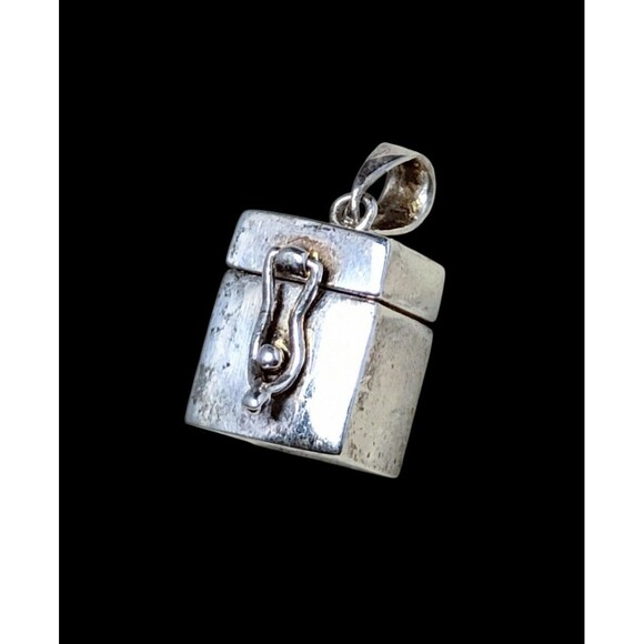 Sterling Jewelry - Vintage Sterling Silver 925 Wish Prayer Lock Box Pendant